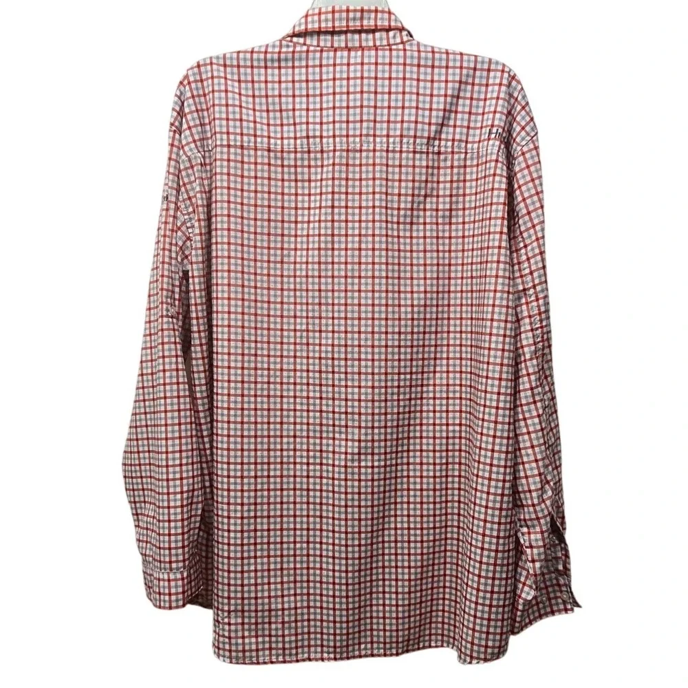 Huk Mens XXXL Red Plaid Long Sleeve Vented Fishing Shirt H1500040 Performance